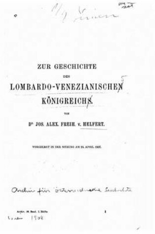 Cover of Zur Geschichte des lombardo-venezianischen Koenigreichs