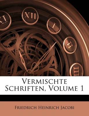 Book cover for Vermischte Schriften, Volume 1