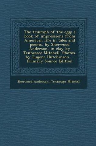 Cover of The Triumph of the Egg; A Book of Impressions from American Life in Tales and Poems, by Sherwood Anderson, in Clay by Tennessee Mitchell. Photos. by E