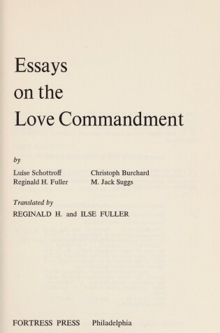 Cover of Essays on the Love Commandment