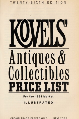 Cover of Kovels' Antiques & Coll. Price Lis#