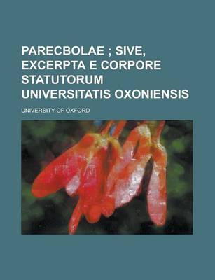 Book cover for Parecbolae