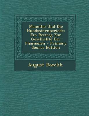 Book cover for Manetho Und Die Hundssternperiode