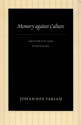 Book cover for Memory against Culture