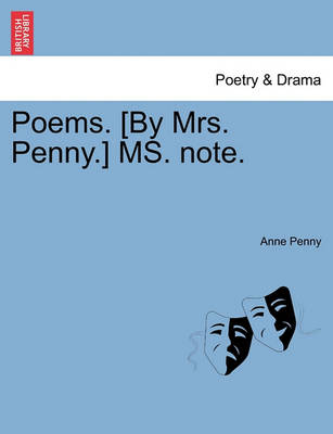 Book cover for Poems. [By Mrs. Penny.] Ms. Note.