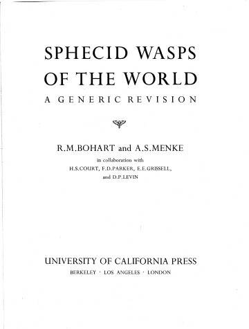 Book cover for Sphecid Wasps of the World