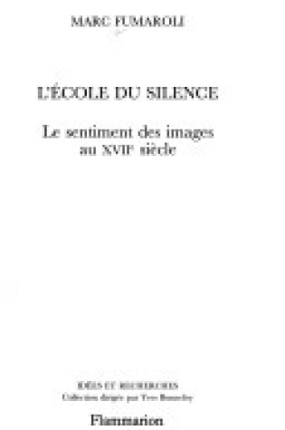 Cover of Ecole Du Silence, L'