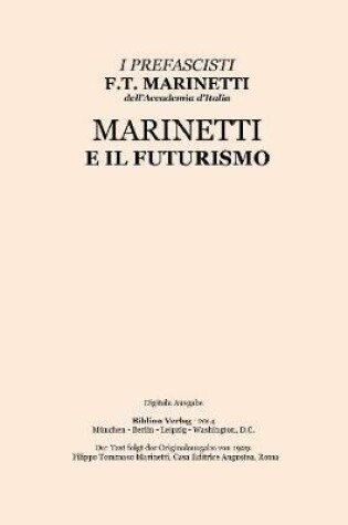 Cover of Marinetti E Il Futurismo