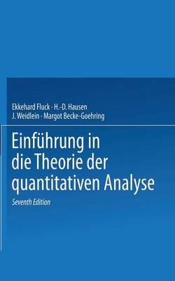 Book cover for Einführung in die Theorie der quantitativen Analyse