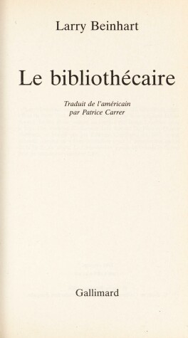 Book cover for Le Bibliothecairre