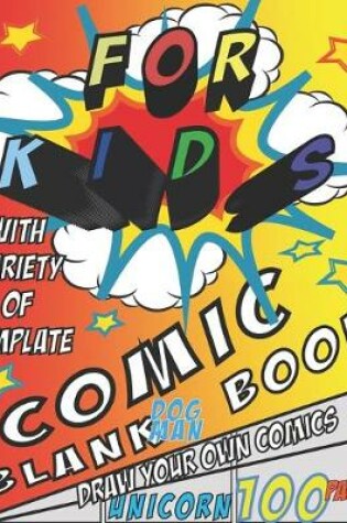 Cover of blank comic book for kids with Variety of Templates Draw your Own comics, dogman