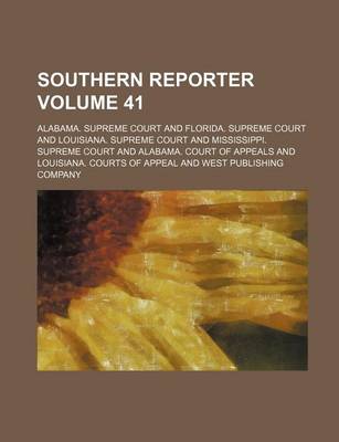 Book cover for Southern Reporter Volume 41