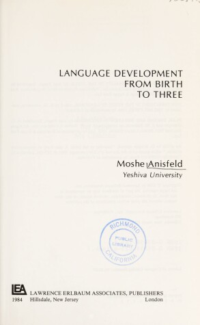 Cover of Language Development from Birth to Three