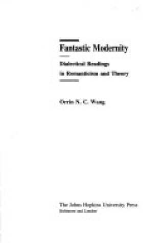 Cover of Fantastic Modernity