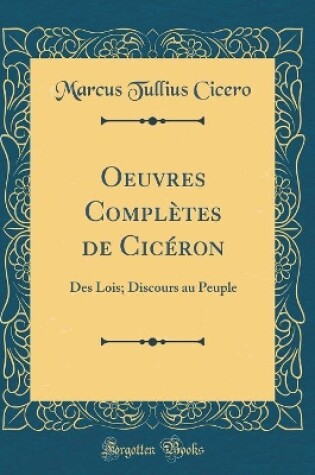 Cover of Oeuvres Complètes de Cicéron