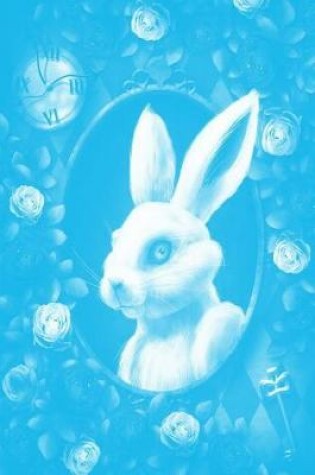 Cover of Alice in Wonderland Pastel Modern Journal - Inwards White Rabbit (Light Blue)