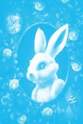 Cover of Alice in Wonderland Pastel Modern Journal - Inwards White Rabbit (Light Blue)