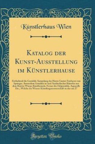 Cover of Katalog Der Kunst-Ausstellung Im Künstlerhause