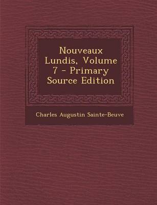 Book cover for Nouveaux Lundis, Volume 7