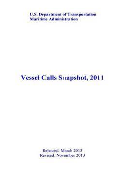 Book cover for Vessel Calls Snapshot, 2011