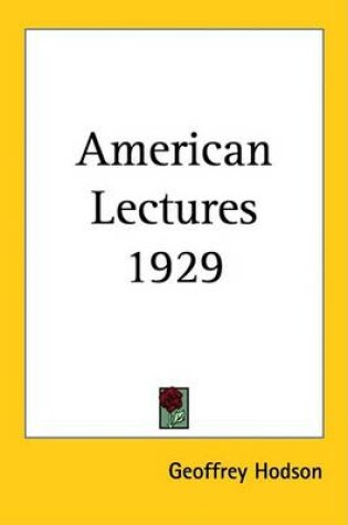 Cover of American Lectures 1929