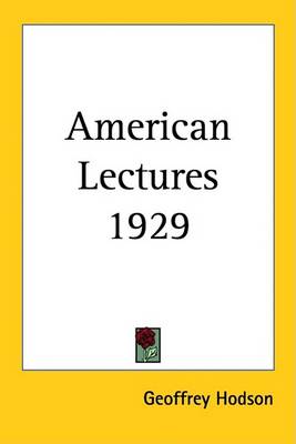 Book cover for American Lectures 1929