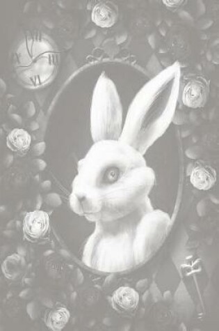 Cover of Alice in Wonderland Pastel Modern Journal - Inwards White Rabbit (Grey)