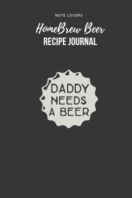 Book cover for Daddy Needs A Beer - Homebrew Beer Recipe Journal
