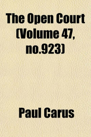 Cover of The Open Court (Volume 47, No.923)
