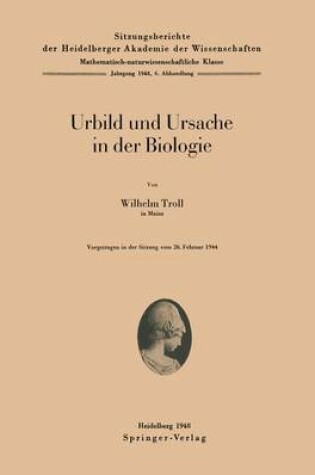 Cover of Urbild Und Ursache in Der Biologie