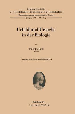 Book cover for Urbild Und Ursache in Der Biologie