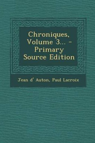 Cover of Chroniques, Volume 3...