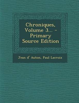 Book cover for Chroniques, Volume 3...