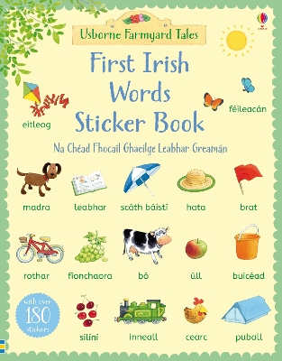 Book cover for First Irish Words Sticker Book