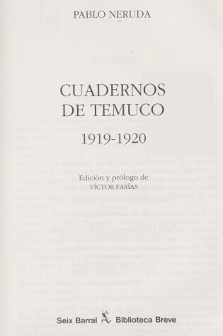 Cover of Cuadernos de Temuco, 1919-1920