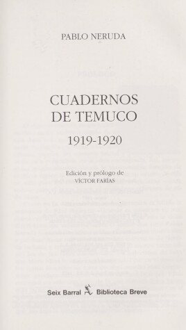 Cover of Cuadernos de Temuco, 1919-1920