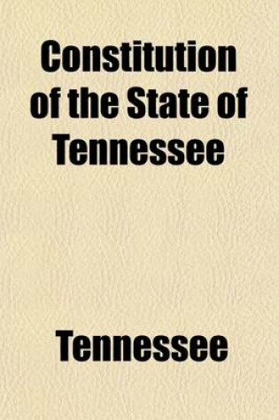 Cover of Constitution of the State of Tennessee