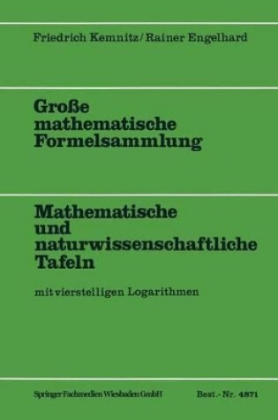 Cover of Grosse Mathematische Formelsammlung