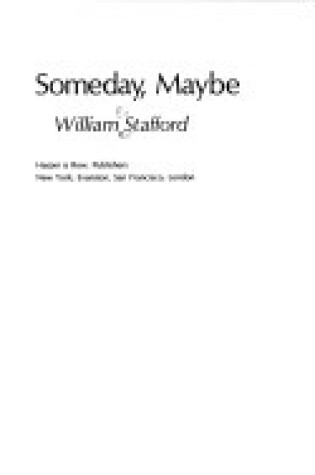 Cover of Someday, Maybe