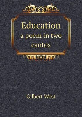 Book cover for Education a poem in two cantos