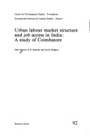Book cover for Urban Labour Market Structure and Job Access in India: a Study of Coimbatore
