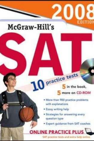 Cover of McGraw-Hill's SAT, 2008 Edition book-CD-ROM