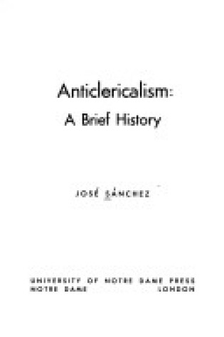 Cover of Anticlericalism