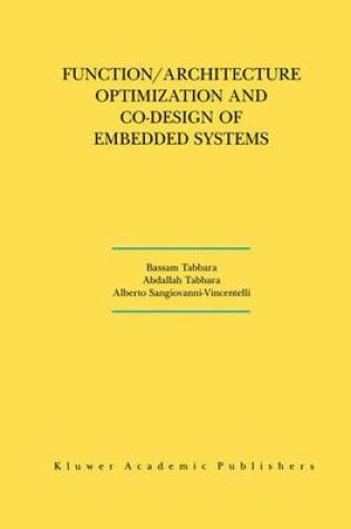 Cover of Function/Architecture Optimization and Co-Design of Embedded Systems