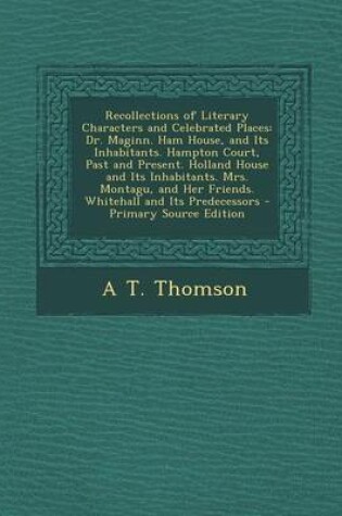 Cover of Recollections of Literary Characters and Celebrated Places