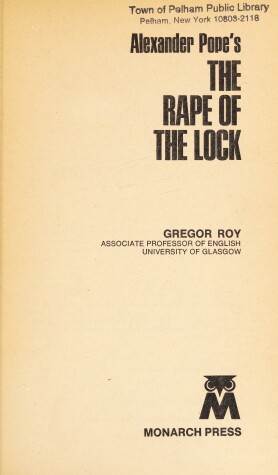 Book cover for Alexander Pope's "the Rape of the Lock"