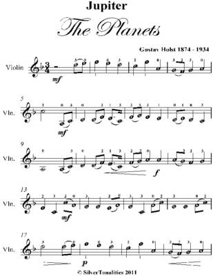 Book cover for Jupiter the Planets Easy Violin Sheet Music