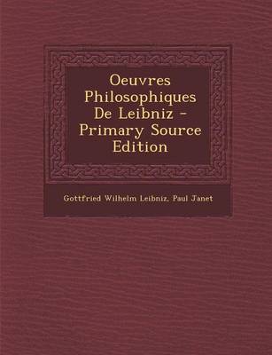 Book cover for Oeuvres Philosophiques de Leibniz