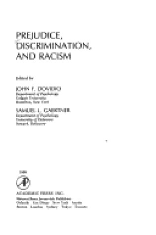 Cover of Prejudice, Discrimination and Racism