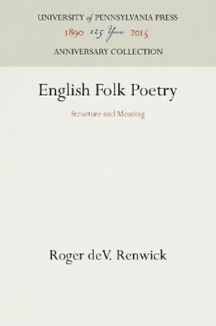 Cover of English Folk Poetry